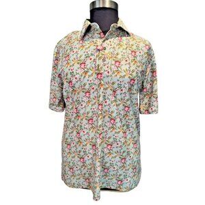 Seamus X Alial Fital Floral Print Shirt Short‎ Sleeve Button Up Casual Menswear